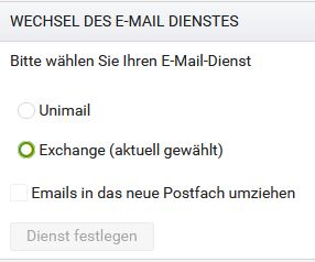 Wechselformular Mail