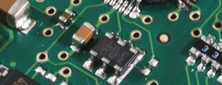 close-up of a circuit board